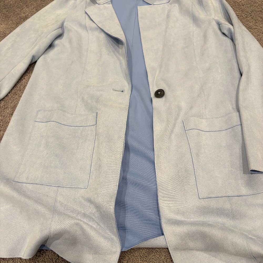 Renuar Blue Periwinkle Knee Length Jacket Size Large